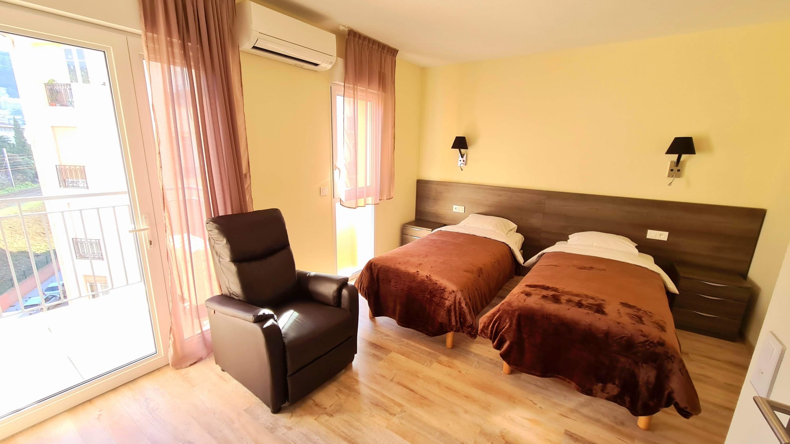 Vue d'une chambre de la Villa Rose